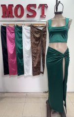 Art. 390-SAT Pollera larga nudo saten - Imagen 2