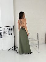 Art. 844-MF Vestido largo microfibra tiras espalda - Imagen 2