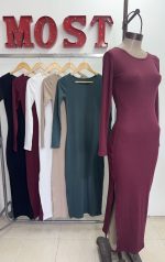 Art. 868-M-LAR Vestido morley largo un tajo - Imagen 2