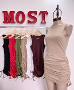 Art. 669-MF Vestido microfibra frunce lateral - Imagen 4