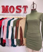 Art. 690-M(LAR) Vestido morley polera rulette frunce lateral - Imagen 3