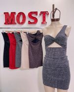 Art. 767-L Vestido lurex un solo hombro nudo pecho - Imagen 2