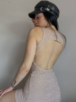 Art. 764-L Vestido lurex espalda cavada sin mangas