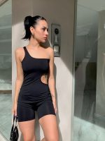 Art. 813-MF Catsuit microfibra un solo hombro