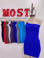 Art. 815-L Vestido lurex un solo hombro strass - Imagen 2