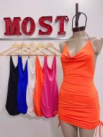 Art. 816-MF Vestido microfibra buche cadena con frunce tira lat - Imagen 3