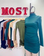 Art. 690-M(LAR) Vestido morley polera rulette frunce lateral - Imagen 2