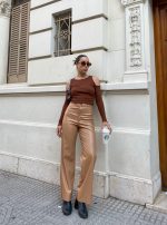 Art. 100-E Pantalon wide-leg engomado