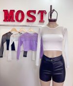 Art. 1486-TU-MF Remera tul combi mf corte bando manga larga - Imagen 2