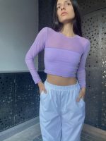 Art. 1486-TU-MF Remera tul combi mf corte bando manga larga