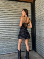 Art. 836-TU-ST Vestido tira tul brillo combi mf tiras atrás - Imagen 2