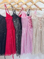Art. 836-LE Vestido lentejuelas combi mf tiras atrás - Imagen 4
