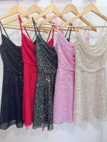 Art. 836-LE Vestido lentejuelas combi mf tiras atrás - Imagen 3