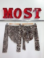 Art. 1494-MF-LAR-AP Top pico frunce manga larga animal print - Imagen 2