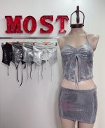 Art. 1501-LE Top lentejuelas doble pico y frunce - Imagen 3