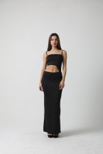 Art. 882-MF-STR Vestido largo bando tajo lat microstrass